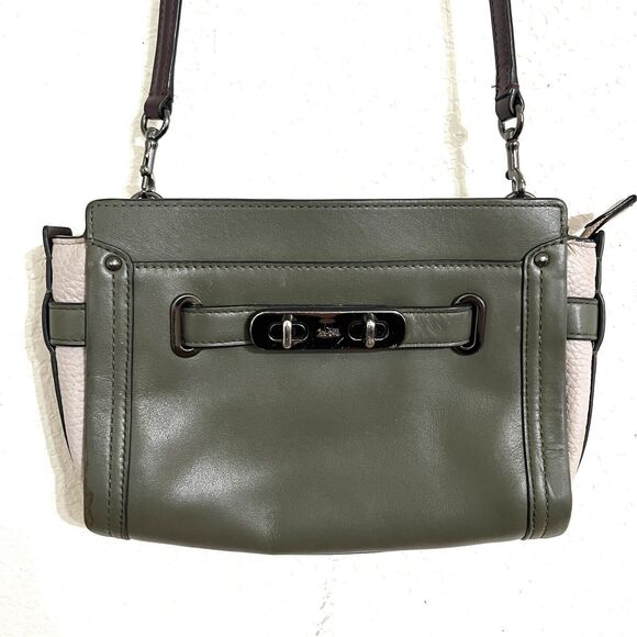 Coach F35688 SMALL TOWN LEATHER CROSSBODY BAG Olive Green - Picture 1 of 9